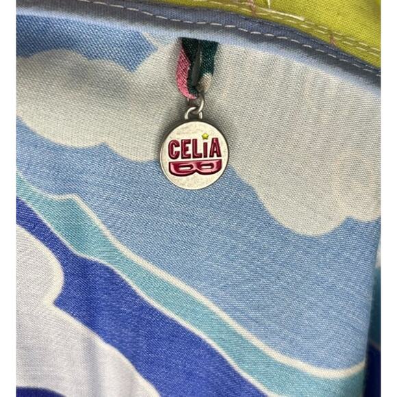 CELIAB Celia B Sz M Medium Blue Floral Adhara Midi Dress - Picture 3 of 12